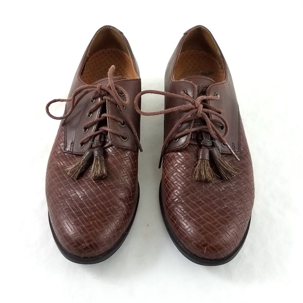 Ariat Leather Basketweave Oxfords Dress Shoes - Picture 3 of 8